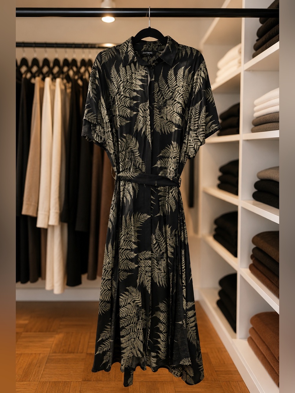 Disturbia Fern Print Midi Shirt Dress